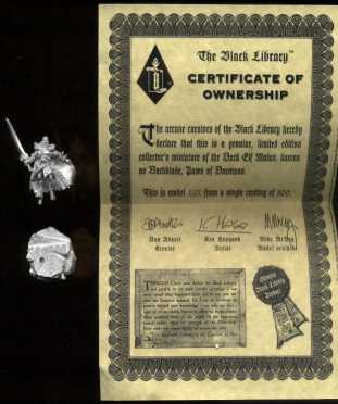 Malus Darkblade - certificate