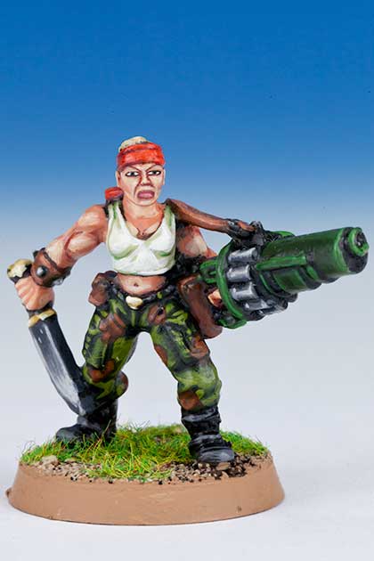 Imperial Guard Female Catachan with Grenade Launcher